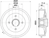 8DT 355 302-741 BEHR/HELLA/PAGID Тормозной барабан