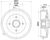 8DT 355 302-791 BEHR/HELLA/PAGID Тормозной барабан