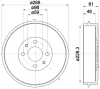 60904 BEHR/HELLA/PAGID Тормозной барабан