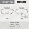 MS-0136 MASUMA Комплект тормозных колодок