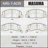 MS-1405 MASUMA Комплект тормозных колодок