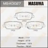 MS-K0027 MASUMA Комплект тормозных колодок