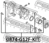 Превью - 0874-G12F-KIT FEBEST Направляющий болт, корпус скобы тормоза (фото 2)