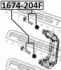 1674-204F FEBEST Направляющий болт, корпус скобы тормоза