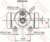 Превью - BWF115 TRW Колесный тормозной цилиндр (фото 2)