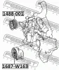 Превью - 1687-W163 FEBEST Натяжной ролик, поликлиновой ремень (фото 2)