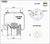 38608KPP AIRTECH Пневмоподушка со стак. пласт. 2шп.m12x1.75, 1шп.шт.m12x1.5,низ.2отв. ror