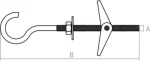 Thumbnail - SMP-79967-1 STARFIX Дюбель складной пружинный М3х85 мм полукольцо (фото 2)