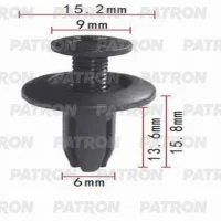 P37-0664 PATRON Клипса пластмассовая Acura, Honda применяемость: бампер, подкрылок