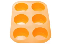 Форма для выпечки силиконовая прямоугольная на 6 кексов 26х17,5х3 см оранжевая PERFECTO LINEA 20-000414