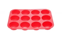 Форма для выпечки силиконовая прямоугольная на 12 кексов 33х25х3 см красная PERFECTO LINEA 20-018715