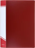 Папка с прижимами А4 1 прижим красный пластик 750 мкм карман INФОРМАТ NP1475R