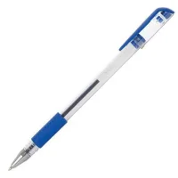Ручка гелевая 0,5 мм синий резиновый грип LITE GPBL-B/GR
