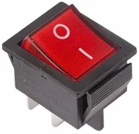 Выключатель клавишный ON-OFF красный с подсветкой REXANT 36-2330