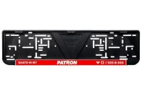 Рамка номерного знака с надписью PATRON, белый цвет, красная планка FORTUNA RAMKA-PATRON
