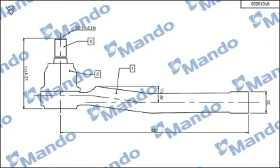 Наконечник поперечной рулевой тяги MANDO DSA020621