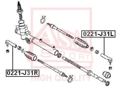 0221-J31L ASVA Наконечник поперечной рулевой тяги