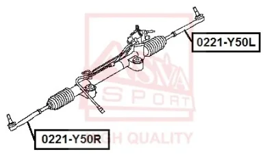 Наконечник поперечной рулевой тяги ASVA 0221-Y50R