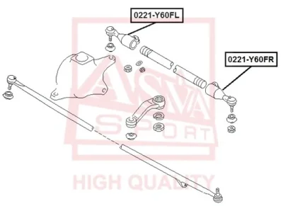 0221-Y60FL ASVA Наконечник поперечной рулевой тяги