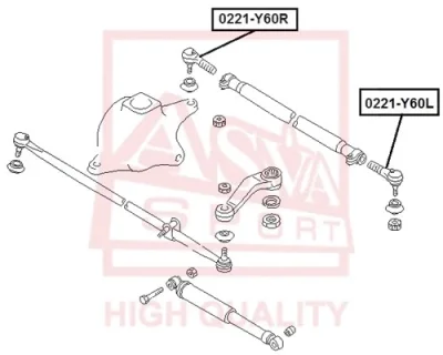 0221-Y60L ASVA Наконечник поперечной рулевой тяги