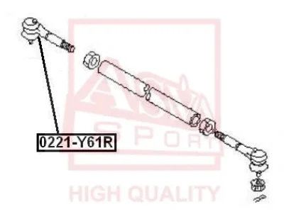 0221-Y61R ASVA Наконечник поперечной рулевой тяги
