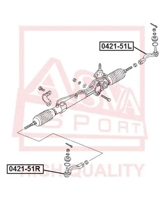 0421-51L ASVA Наконечник поперечной рулевой тяги