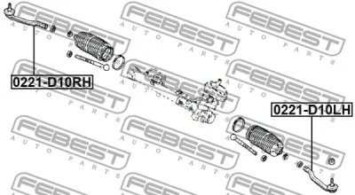 Наконечник поперечной рулевой тяги FEBEST 0221-D10LH