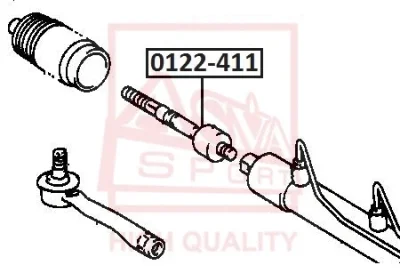 Осевой шарнир, рулевая тяга ASVA 0122-411