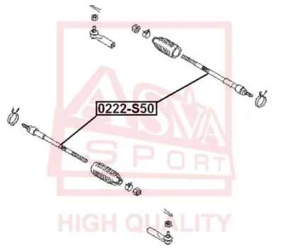 0222-S50 ASVA Осевой шарнир, рулевая тяга