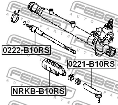 0222-B10RS FEBEST Осевой шарнир, рулевая тяга