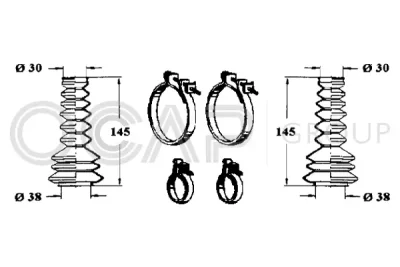 0901601 OCAP Комплект пыльника, рулевое управление
