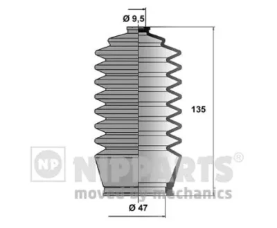 J2842002 NIPPARTS Комплект пыльника, рулевое управление