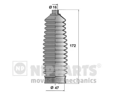 Комплект пыльника, рулевое управление NIPPARTS N2840514