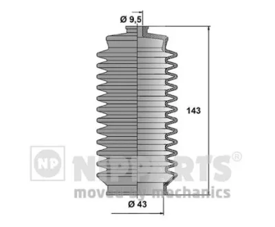 Комплект пыльника, рулевое управление NIPPARTS N2842031