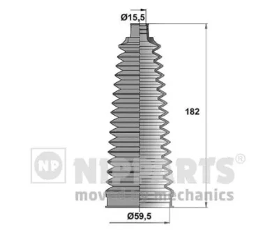 Комплект пыльника, рулевое управление NIPPARTS N2842043