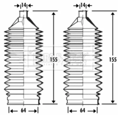 BSG3284 BORG & BECK Комплект пыльника, рулевое управление