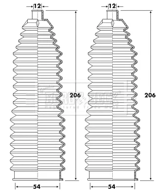 BSG3404 BORG & BECK Комплект пыльника, рулевое управление