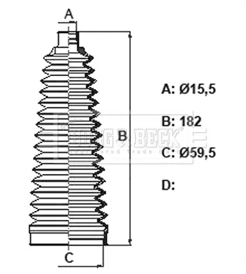 BSG3438 BORG & BECK Комплект пыльника, рулевое управление