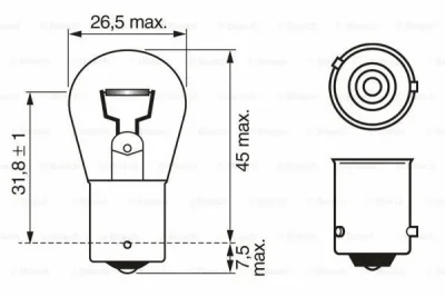 1 987 301 018 BOSCH Лампа накаливания, фонарь указателя поворота