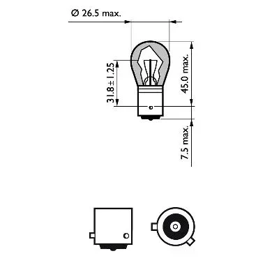 Лампа накаливания, фонарь указателя поворота PHILIPS 12496LLECOCP