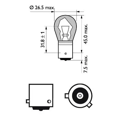 Лампа накаливания, фонарь указателя поворота PHILIPS 12496NACP