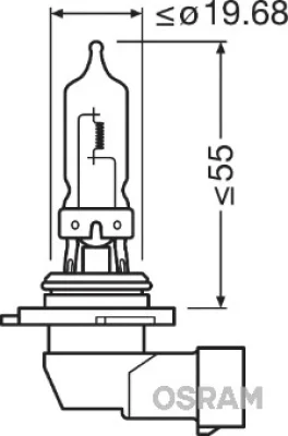 Лампа накаливания, фара дальнего света OSRAM 9005