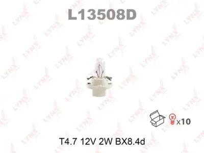 L13508D LYNXAUTO Лампа накаливания, освещение щитка приборов