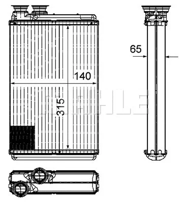 AH 195 000P KNECHT/MAHLE Теплообменник, отопление салона