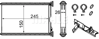 AH 242 000S KNECHT/MAHLE Теплообменник, отопление салона