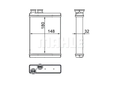 AH 265 000S KNECHT/MAHLE Теплообменник, отопление салона