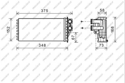 PG520H001 PRASCO Теплообменник, отопление салона