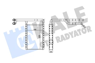 355205 KALE OTO RADYATÖR Теплообменник, отопление салона