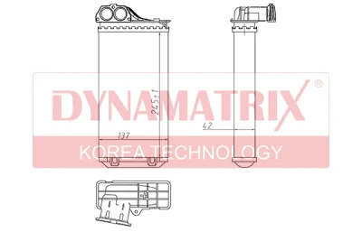 DR71157 DYNAMATRIX Теплообменник, отопление салона