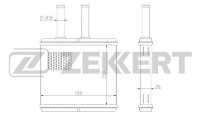 Теплообменник, отопление салона ZEKKERT MK-5012